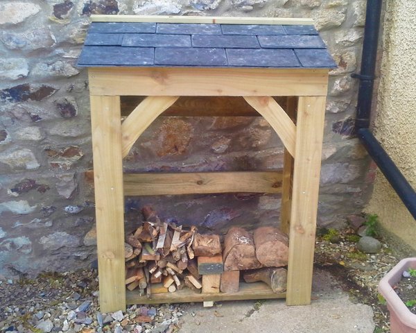 Handy Store - 900mm / 3' log store with slate roof