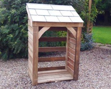 Medium Store - 1000mm / 3'3" log store with natural slate roof