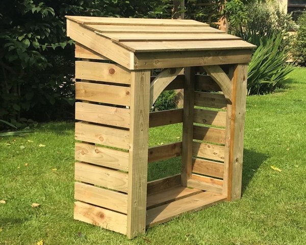 Medium Plus Store - 1250mm / 4' log store with timber roof