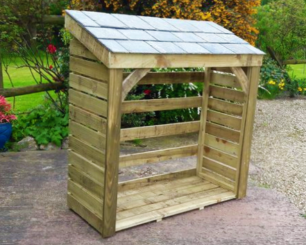 Large Store - 1500mm / 5' log store with natural slate roof