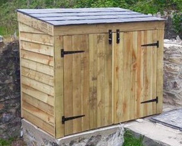 Large Garden Store- 1500mm / 5' log store with slate roof