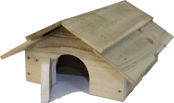 Hedgehog House with timber roof and "room divider"
