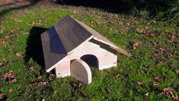 Hedgehog House with nesting area and feature door
