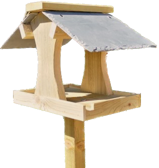 Bird Feeding Table with natural slate roof