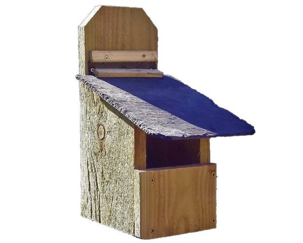 Nesting Box for Robins with lift-up slate roof