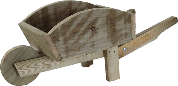 Quality Large Rustic Wheelbarrow Garden Planter - FULLY ASSEMBLED & PRESSURE TREATED - Natural