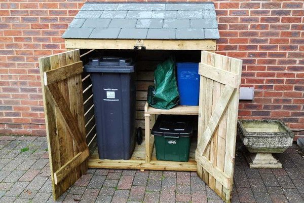 Large Wheelie Bin & Recycling Store- 1500mm / 5' store with slate roof