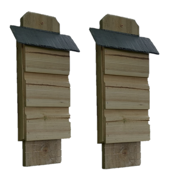 Bat Box with natural slate roof - Set of 2